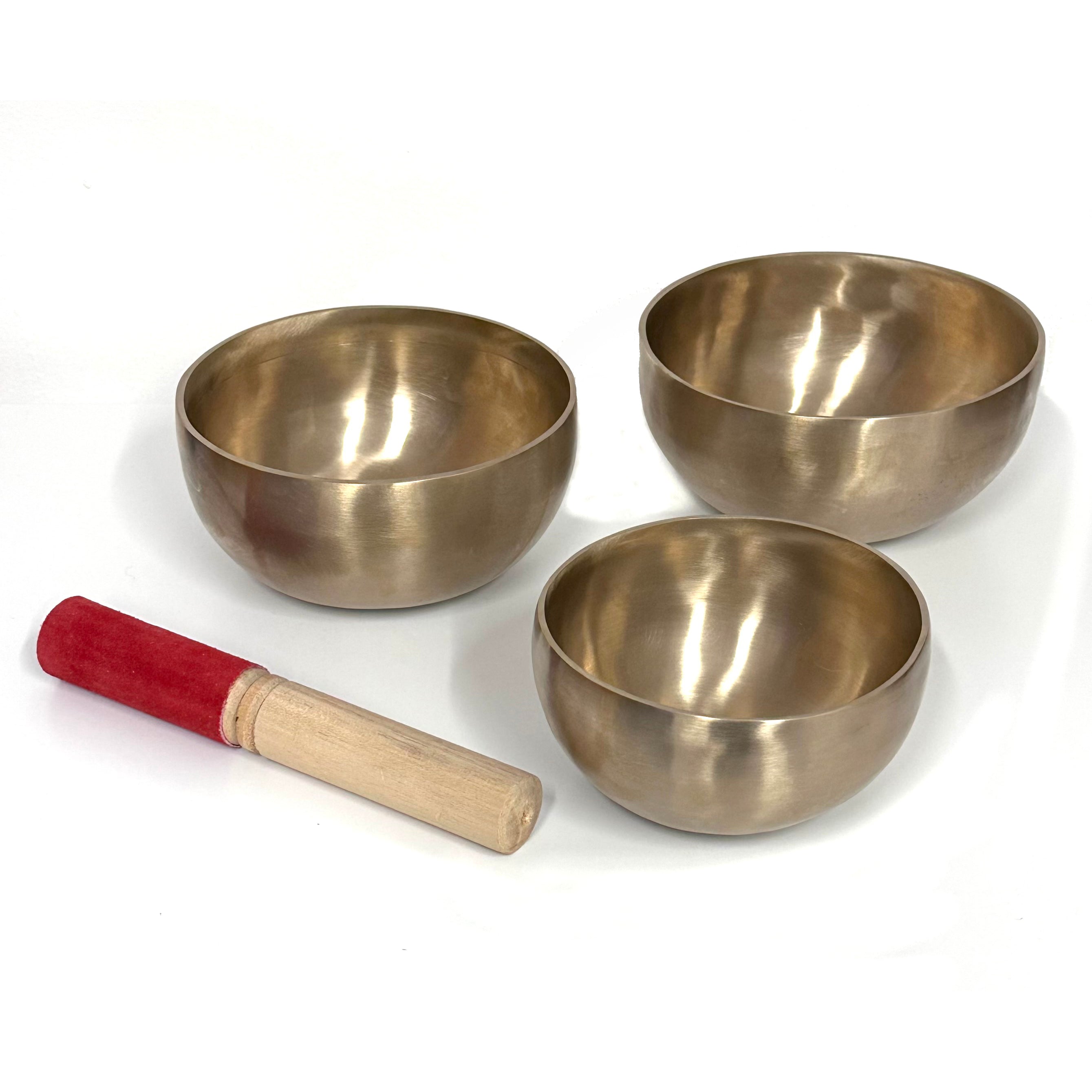 3rd Octave Burnished Tibetan Singing Bowls (Set Of 3 Medium Bowls)