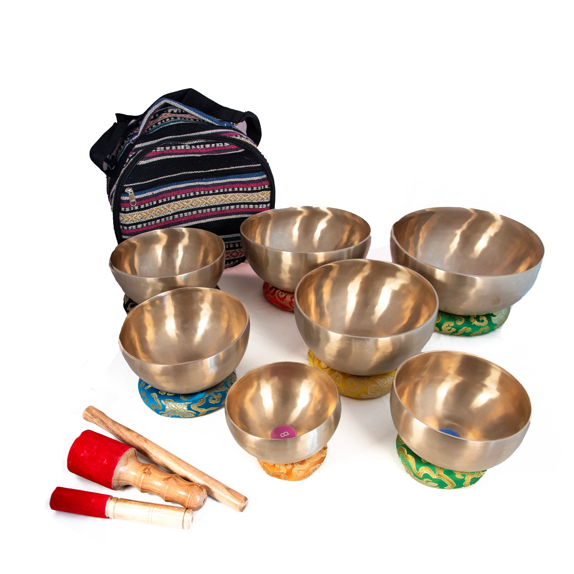 Chakra Set Of Tibetan Bowls Deluxe (3rd Octave Set)