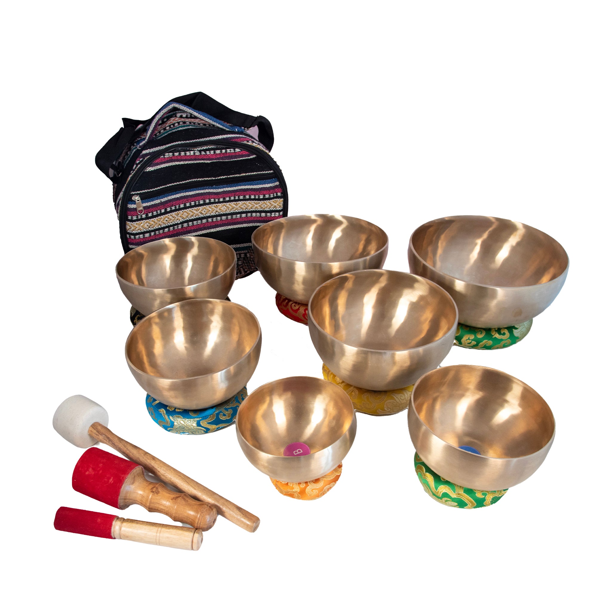 Chakra Set Of Tibetan Bowls Deluxe (3rd Octave Set)